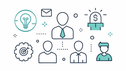 Poster - Icons Set for Business Cooperation and Professional Partnership