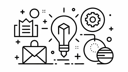 Poster - Creative Process Editable Icons Set for Workflow and Planning
