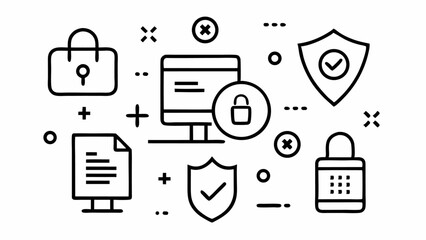 Poster - Secure Web Icons Set for Cyber Security and Technology