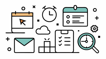 Poster - Editable Icons for Cyberspace and Internet Concepts