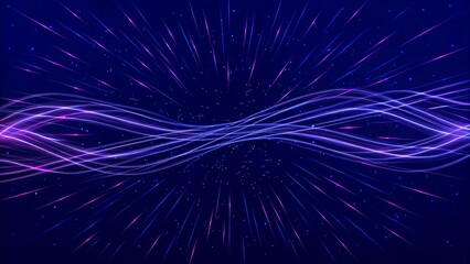 Aufkleber - Fast movement hyper speed abstract vector background. Motion line power action. Warp acceleration effect. Futuristic digital velocity concept with energy burst in dynamic motion trail.