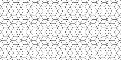Fototapete - Vector seamless pattern with hexagon square cube geometric pattern shapes grid metal element texture design. abstract tiles gradient science web tech connection triangle diamond honeycomb.	
