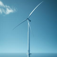 wind turbine on blue sky background