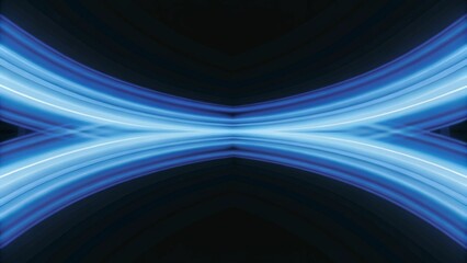 Aufkleber - Modern abstract high-speed light motion effect on black background. Futuristic glowing lines, dynamic energy flow, digital light trails, and speed motion blur in dark space background.