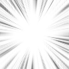Aufkleber - Halftone texture dot radial background, cartoon comic retro pop art dot border, halftone shadow