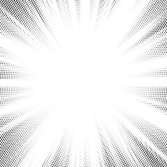 Fototapete - Halftone gradient sun rays pattern. abstract halftone vector dots background. monochrome dots pattern. pop art, comic small dots. star rays halftone poster. shine, explosion. sunrise rays background. 