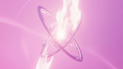 Poster - Abstract glowing object with energy and radiant pink background