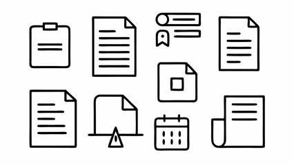 Poster - document line editable icons set perfect for modern digital applications, featuring clean and minima