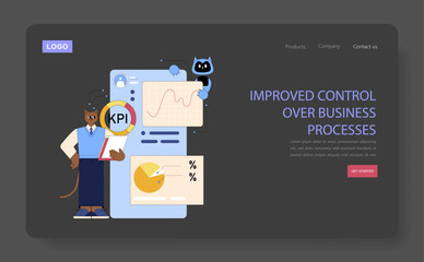 Poster - AI For Managers. Flat Vector Illustration