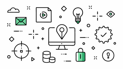 Poster - Professional graphic design line editable icons set vector illustration suitable for artistic tools web creatives and digital branding systems