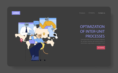 Poster - Ai For Global Business. Flat Vector Illustration