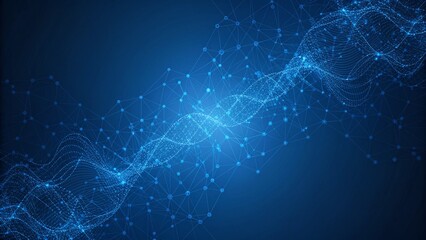 Aufkleber - Abstract molecular particle plexus movement tech design innovation concept background, future science visualization connection network dynamic flow system digital structure data