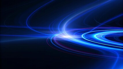 Aufkleber - Abstract speed motion on the road, technology concept background, futuristic light trails, digital highway, innovation energy flow, dynamic fast movement in modern transportation scene