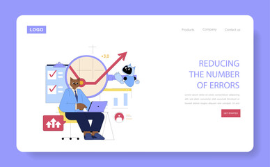 Poster - AI Assistant For Work. Flat Vector Illustration