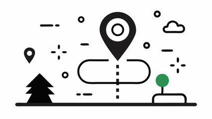 Poster - Location line editable icons collection featuring modern vector illustrations of destination markers, geolocation tools, travel routes, and navigation for maps and GPS.