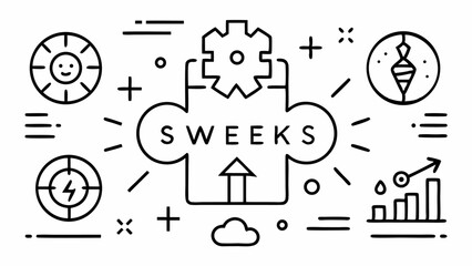 Poster - SWOT analysis editable icons set for presentations featuring vector illustrations of strategy planning business growth and corporate evaluation tools