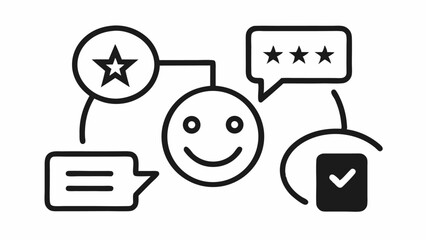 Poster - Testimonials themed editable line icons vector set perfect for client reviews user feedback customer experience stories and professional reputation visuals