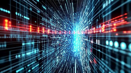 Poster - Digital lines form abstract technology background showcasing big data and futuristic concepts, Abstract technology background, big data digital line wave business concept