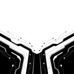 Abstract Circuit Board Design on Gray Background