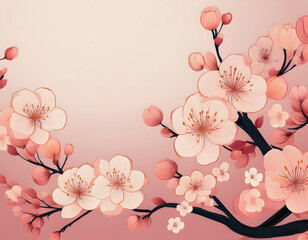 Poster - Delicate floral design with pastel tones and intricate line work