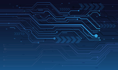 Poster - Abstract technology Blue lines circuit cyber arrow geometric futuristic style design modern creative background vector