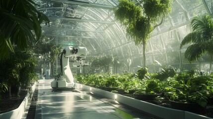 Poster - Robotic system managing irrigation and humidity levels in a high-tech greenhouse with bio-dome architecture