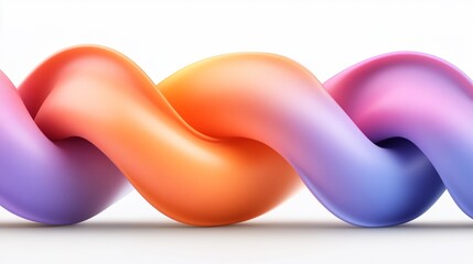 Poster - Colorful abstract twisted shape with vibrant gradients of orange, pink, and purple creating a fluid modern art design