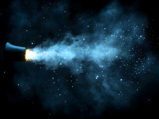 Poster - Abstract Data Cleansing Visualization With Blue Light Beam