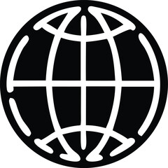 Poster - This global earth globe icon is a vector symbol representing the planet and internet connectivity