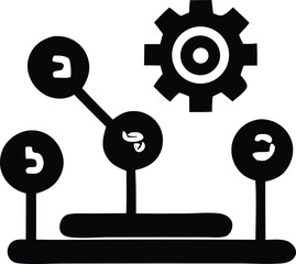 Poster - A set of black and white keys icons represents a vector design concept for business connection