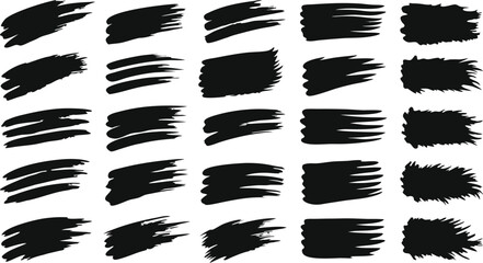 Poster - Vector illustration set of black ink hand gestures drawing various shapes and symbols