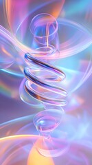 Poster - Abstract Spiral with Iridescent Colors