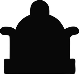 Poster - Black silhouette vector drawing of a white man's head and a black silhouette of a person in a white hat