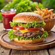 © Measum - Juicy Cheeseburger with Crispy Fries and Ketchup