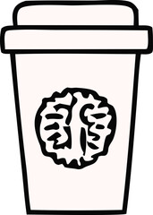Poster - Abstract vector illustration icon presents a human brain in a glass, symbolizing a business concept