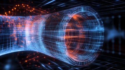Poster - Abstract Representation of Data Flow Through a Fiber Optic Cable