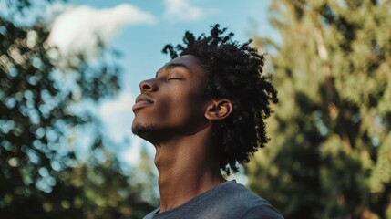 Wall Mural - a person exercising outdoors, breathing fresh air, symbolizing the process of drug detoxification.