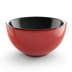 Poster - red and black ceramic bowl, glossy finish.