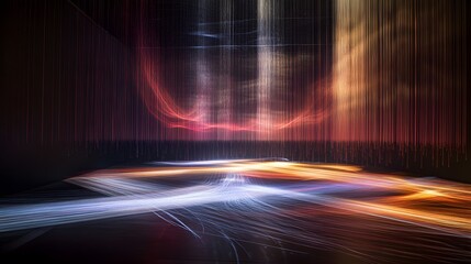 Poster - Abstract Light Trails in a Dark Space