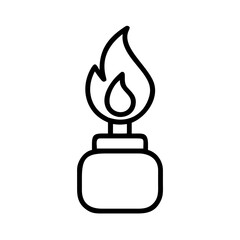 Poster - Gas flame icon in minimalist style with black outline  