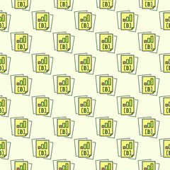 Poster - Bitcoin Docs vector Cryptocurrency Business colored seamless pattern