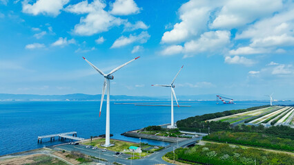 Poster - 風力発電所の風車　空撮