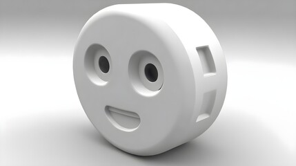 Poster - Playful white outlet face design modern minimalist digital artwork clean background creative concept
