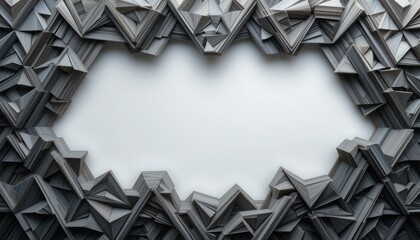 Poster - Creative abstract paper art installation displaying geometric shapes and patterns indoor gallery photography modern artistic perspective