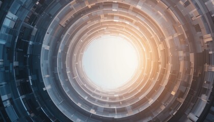 Poster - Dynamic circular energy flow abstract visual representation digital art futuristic environment centered perspective conceptual design for enhanced engagement