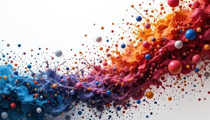 Poster - Dynamic color explosion studio abstract art vibrant environment close-up view creative concept for digital art enthusiasts
