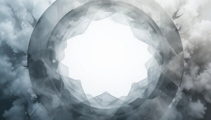 Poster - Dynamic abstract design digital art circular shapes ethereal atmosphere minimalist style visual concept