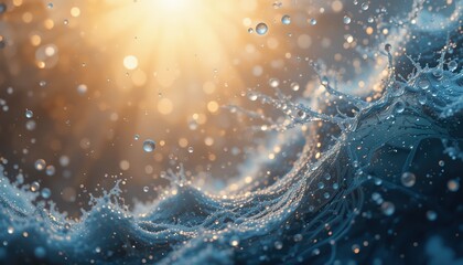Poster - Dynamic waves captured at sunrise ocean water spray nature photography tranquil environment close-up view serenity concept