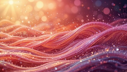 Poster - Dynamic waves of colorful light in abstract ocean scene digital art vivid environment close-up view conceptual exploration