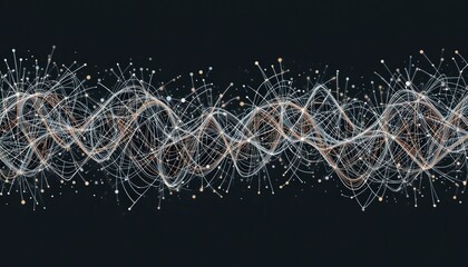 Poster - Dynamic wave patterns in abstract visualization digital art technology theoretical concept modern environment